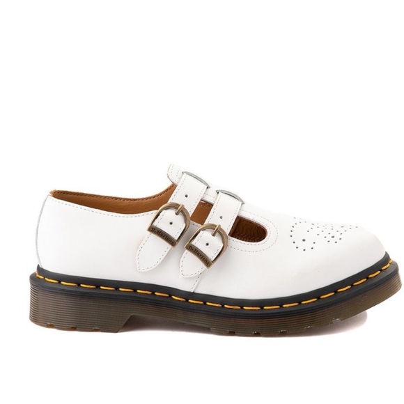 Dr Martens 8065 Women's White Mary Jane Smooth Leather Shoes - Picture 3 of 7